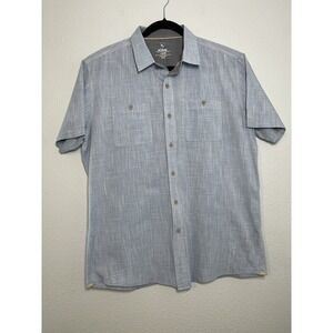 Kuhl Born In The Mountains Button Up Blue‎ Shirt Short Sleeve Men's Large